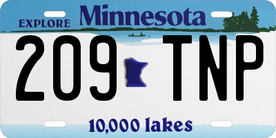 MN license plate 209TNP