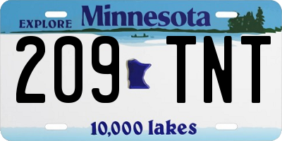 MN license plate 209TNT
