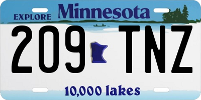 MN license plate 209TNZ