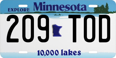 MN license plate 209TOD