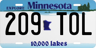 MN license plate 209TOL