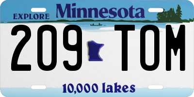 MN license plate 209TOM