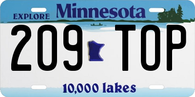 MN license plate 209TOP