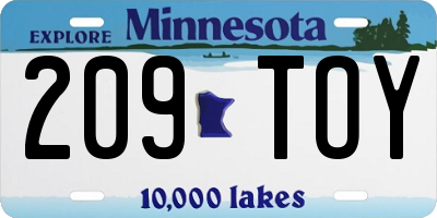MN license plate 209TOY