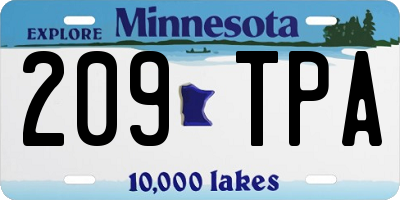 MN license plate 209TPA