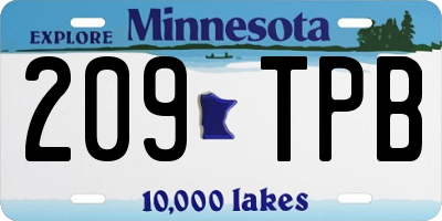 MN license plate 209TPB