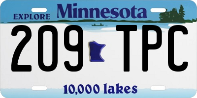 MN license plate 209TPC