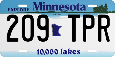 MN license plate 209TPR