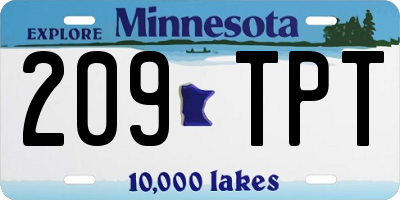 MN license plate 209TPT