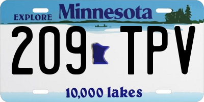 MN license plate 209TPV
