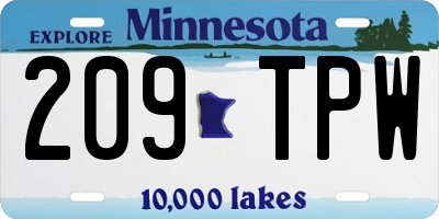 MN license plate 209TPW