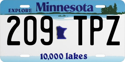MN license plate 209TPZ