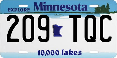 MN license plate 209TQC