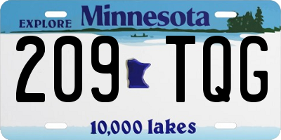MN license plate 209TQG