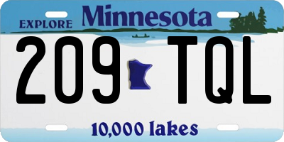 MN license plate 209TQL