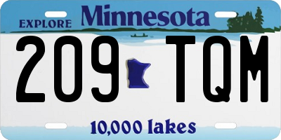MN license plate 209TQM
