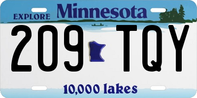 MN license plate 209TQY