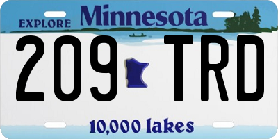 MN license plate 209TRD