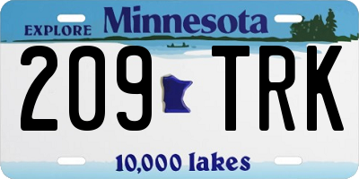 MN license plate 209TRK