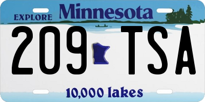 MN license plate 209TSA