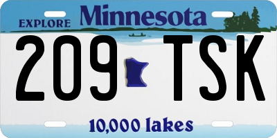 MN license plate 209TSK