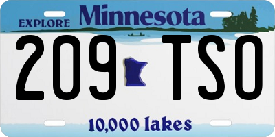 MN license plate 209TSO