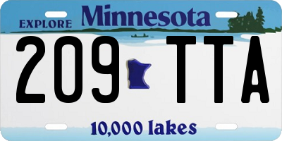 MN license plate 209TTA