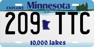MN license plate 209TTC