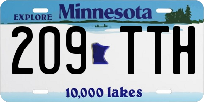 MN license plate 209TTH