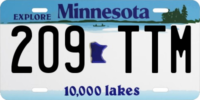 MN license plate 209TTM