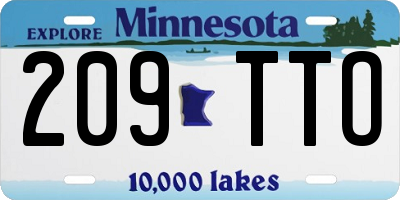 MN license plate 209TTO