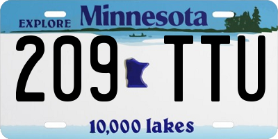 MN license plate 209TTU