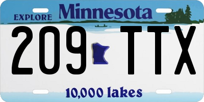 MN license plate 209TTX