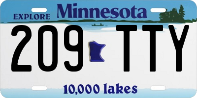 MN license plate 209TTY