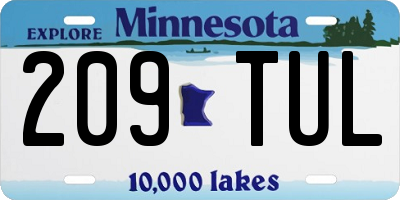 MN license plate 209TUL