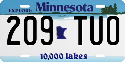 MN license plate 209TUO