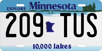 MN license plate 209TUS