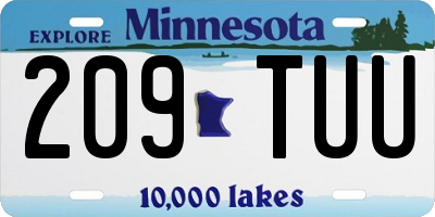 MN license plate 209TUU