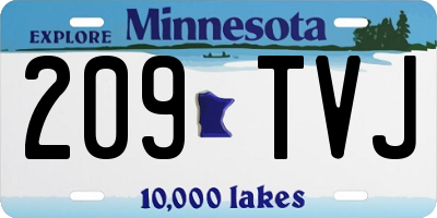 MN license plate 209TVJ