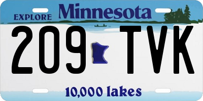 MN license plate 209TVK