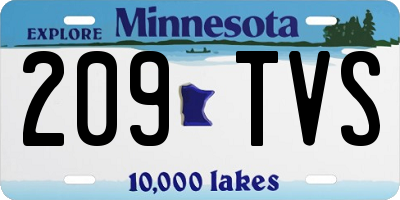 MN license plate 209TVS