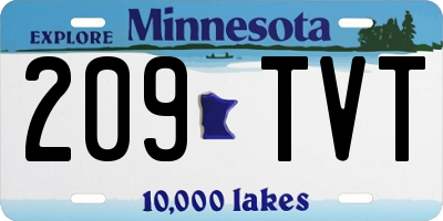 MN license plate 209TVT