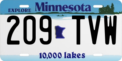 MN license plate 209TVW
