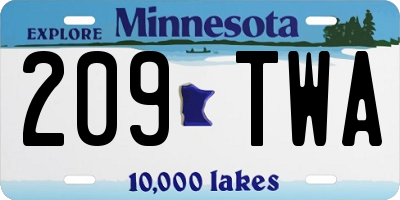 MN license plate 209TWA