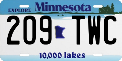MN license plate 209TWC
