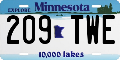 MN license plate 209TWE