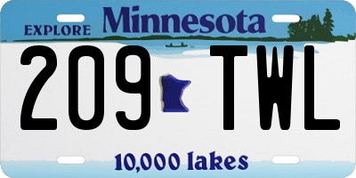 MN license plate 209TWL