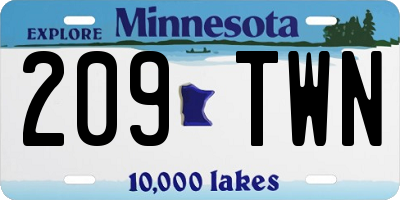 MN license plate 209TWN