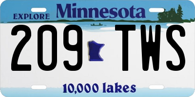 MN license plate 209TWS