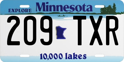 MN license plate 209TXR